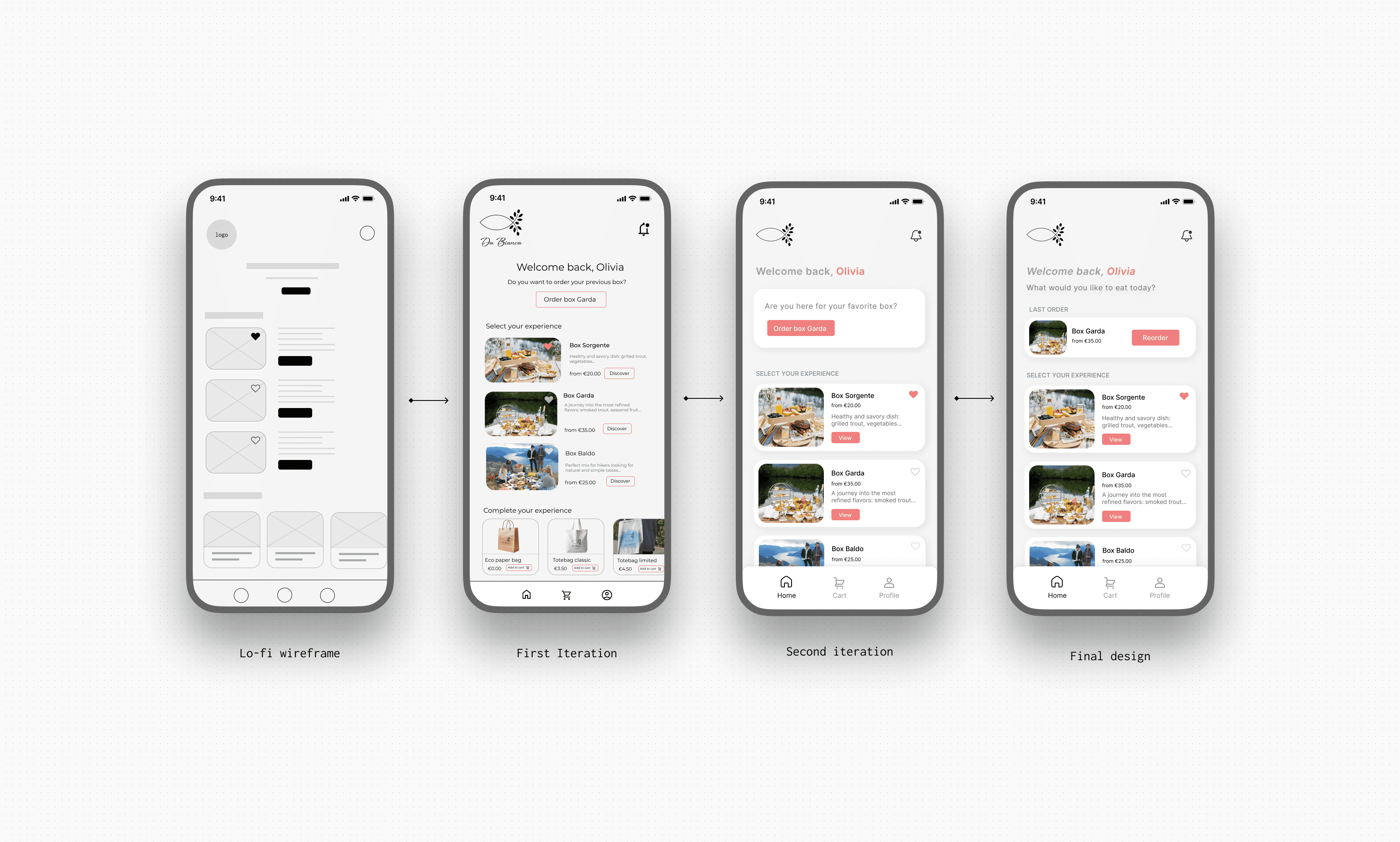 Da Bianca app design