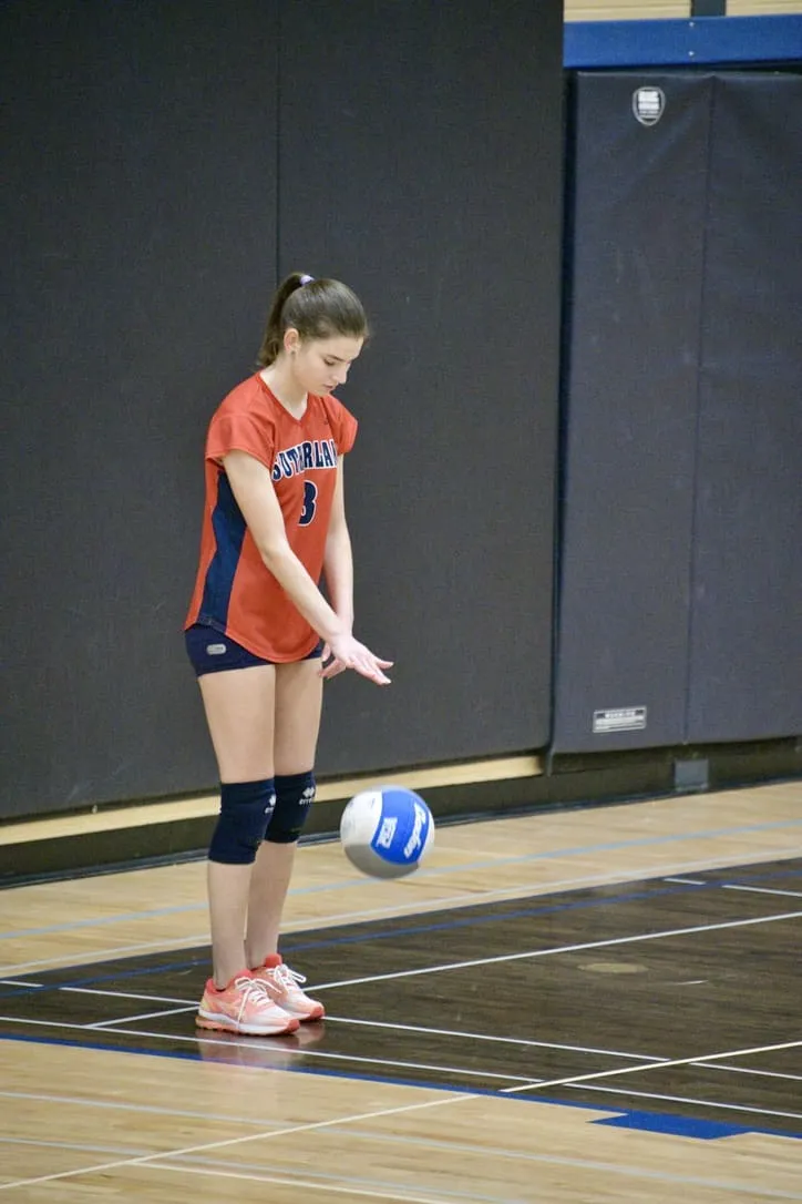 Vittoria playing volleyball for Sutherland's team in Vancouver, Canada.
